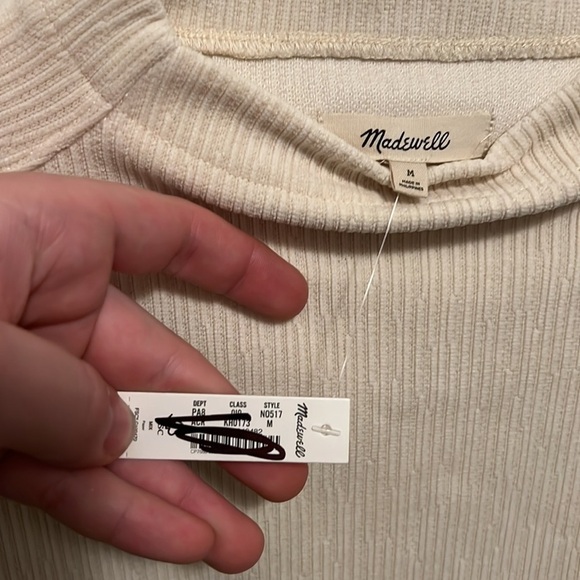 Madewell Striped Jacquard Funnelneck Top - Picture 8 of 13